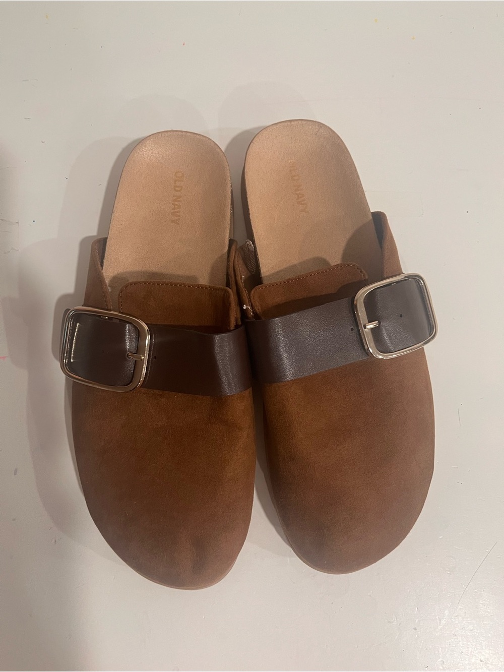 Old Navy Brown Buckle Slide Sandals Size 10 Birkenstock Style Comfort